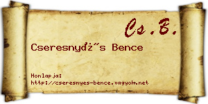 Cseresnyés Bence névjegykártya
